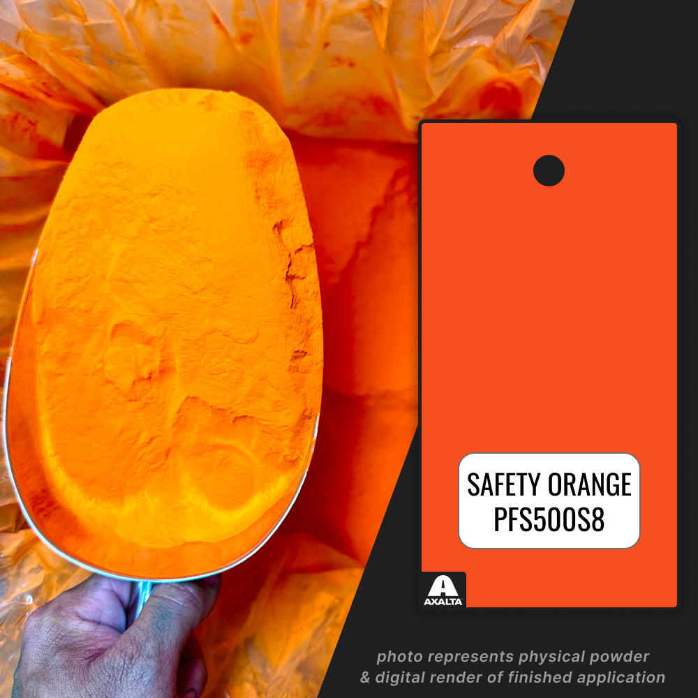 Safety Orange Powder Coating Paint, 1 lb - Axalta PFS500S8