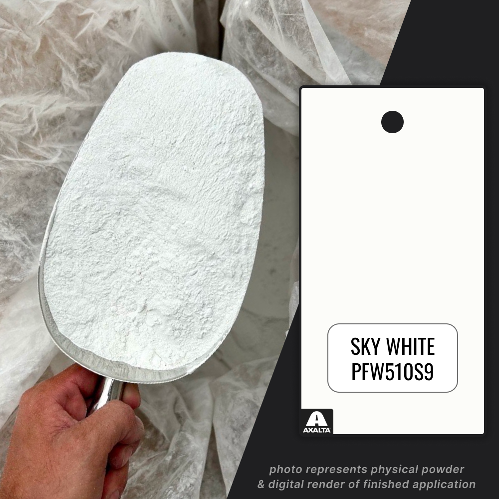 Sky White High Gloss Powder Coating Paint, 1 lb - Axalta PFW510S9