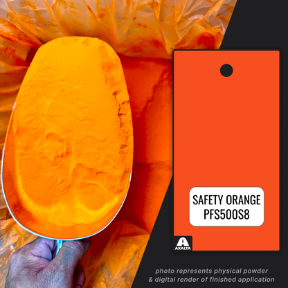 SAFETY ORANGE POWDER COATING PAINT, 1 LB - AXALTA PFS500S8